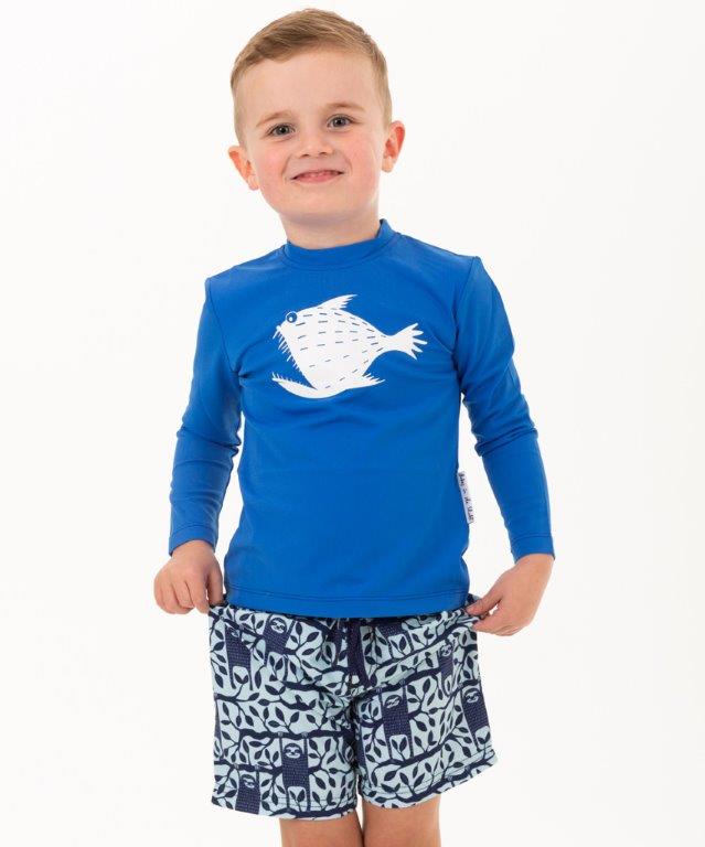 Babes in the Shade - Boys Rashie and Boardshort Set - Piranha/Sloth from $39.99